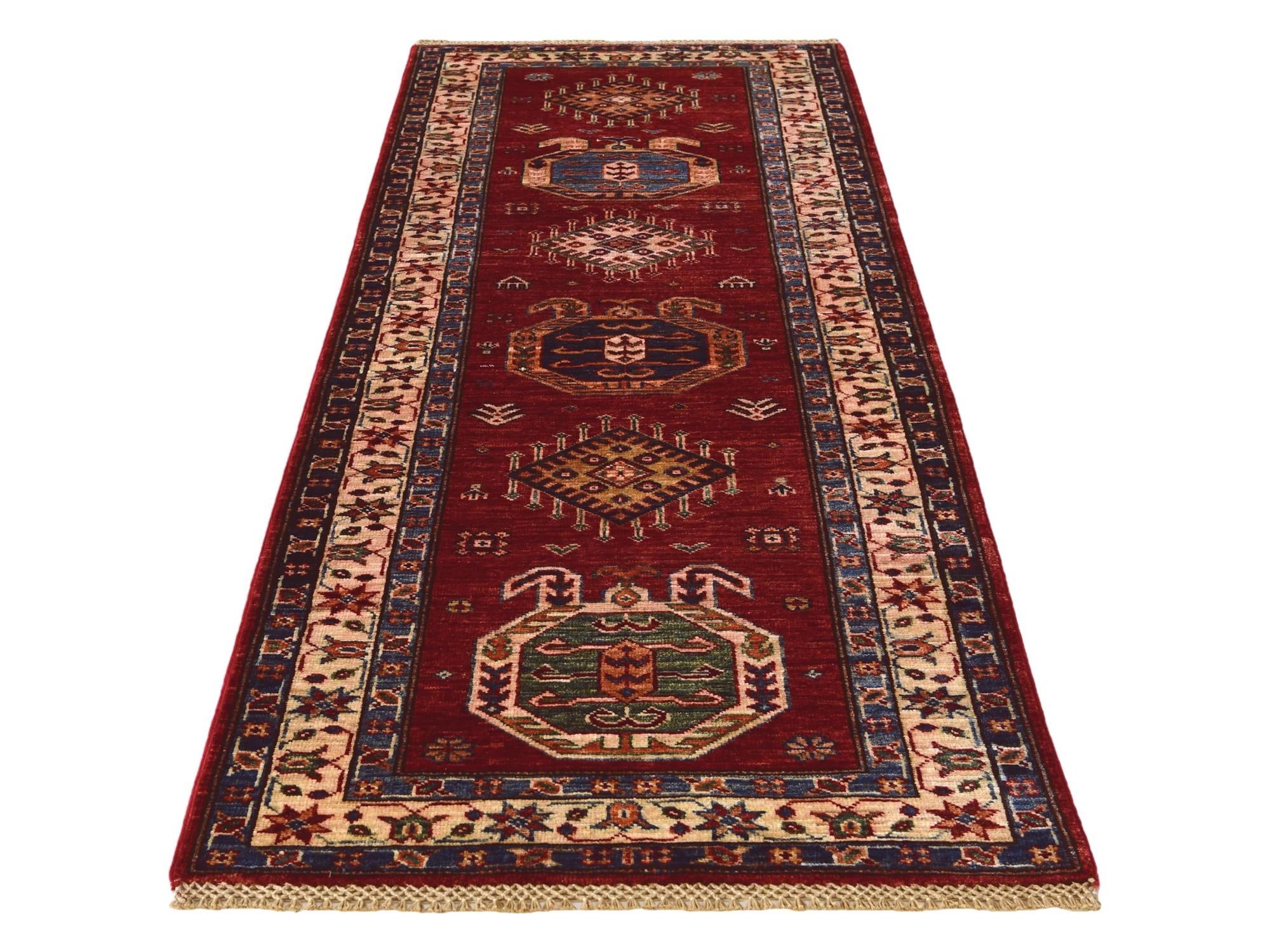 2' 7 x 6' 10 Hand Knotted Kazak Runner Rug