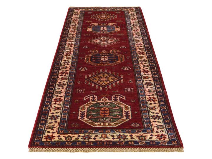 2' 7 x 6' 10 Hand Knotted Kazak Runner Rug