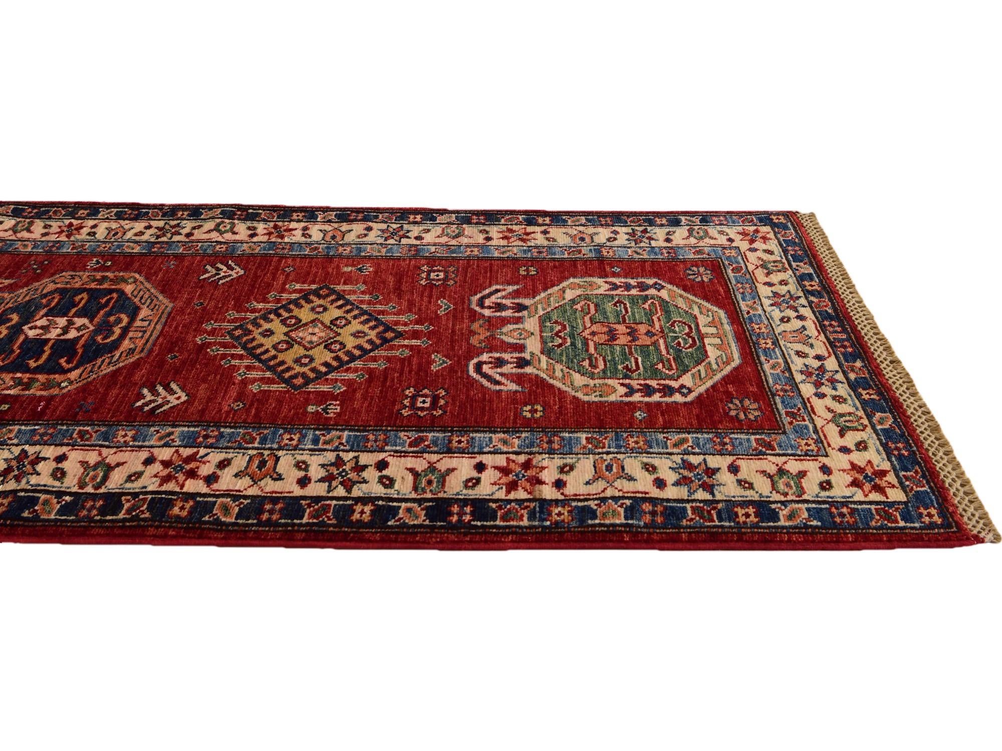 2' 7 x 6' 10 Hand Knotted Kazak Runner Rug