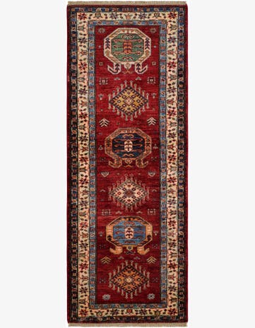 2' 7 x 6' 10 Hand Knotted Kazak Runner Rug