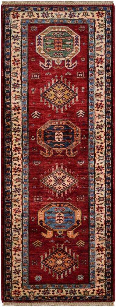 2' 7 x 6' 10 Hand Knotted Kazak Runner Rug