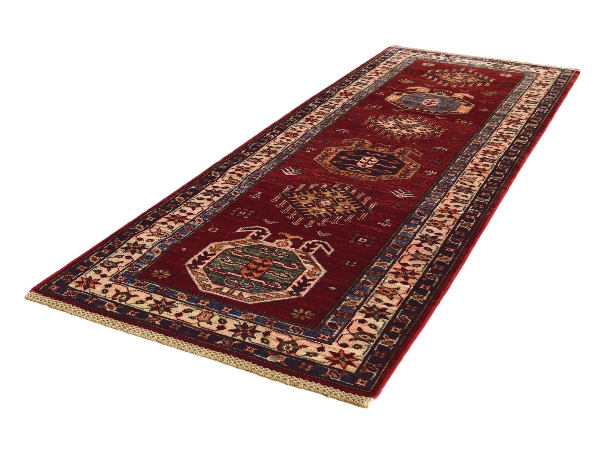 2' 7 x 6' 11 Hand Knotted Kazak Runner Rug