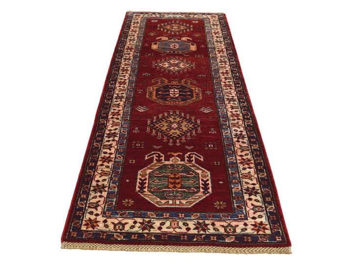 2' 7 x 6' 11 Hand Knotted Kazak Runner Rug