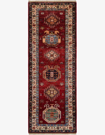 2' 7 x 6' 11 Hand Knotted Kazak Runner Rug