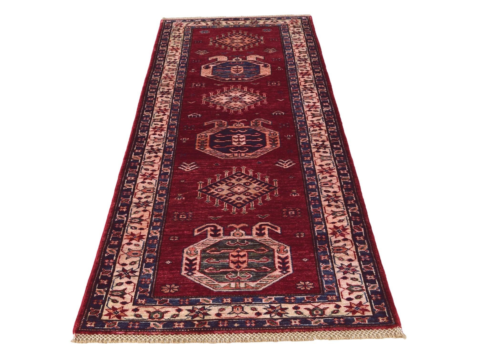 2' 6 x 6' 9 Hand Knotted Kazak Runner Rug