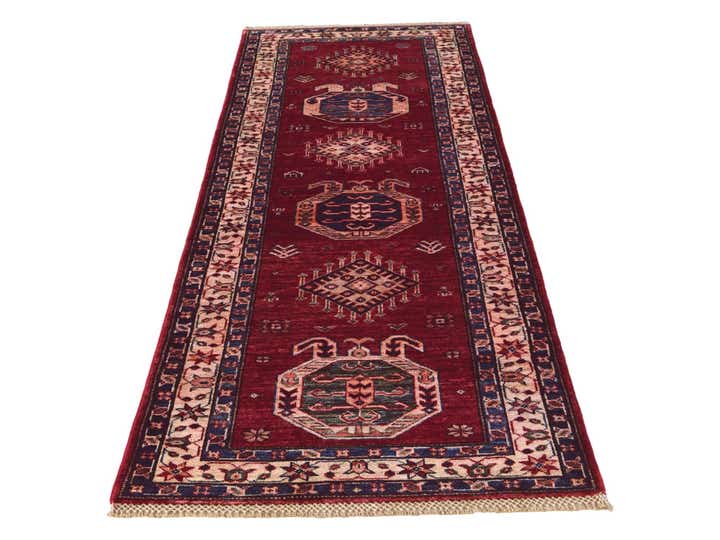 2' 6 x 6' 9 Hand Knotted Kazak Runner Rug