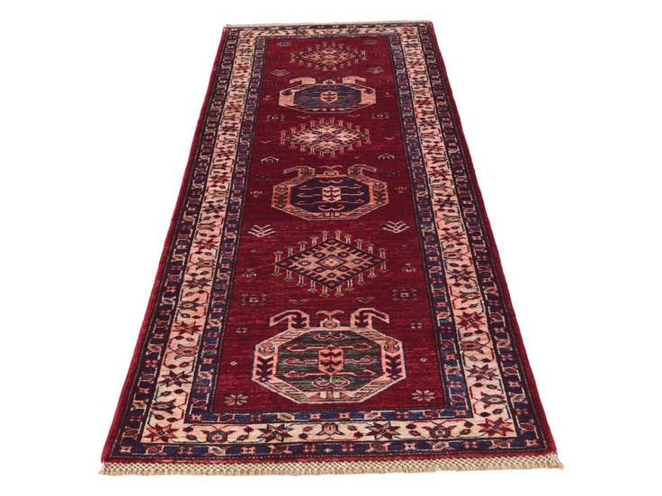 Detail image of 2' 6 x 6' 9 Hand Knotted Kazak Runner Rug