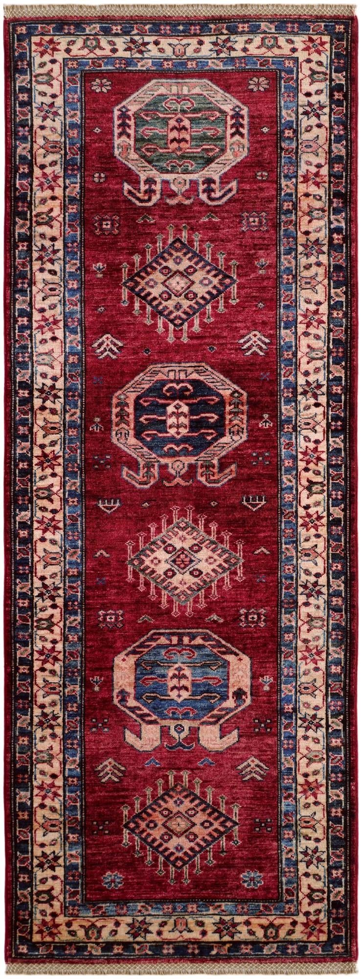 2' 6 x 6' 9 Hand Knotted Kazak Runner Rug