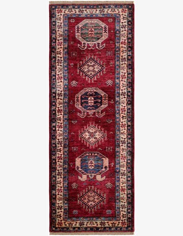 2' 6 x 6' 9 Hand Knotted Kazak Runner Rug