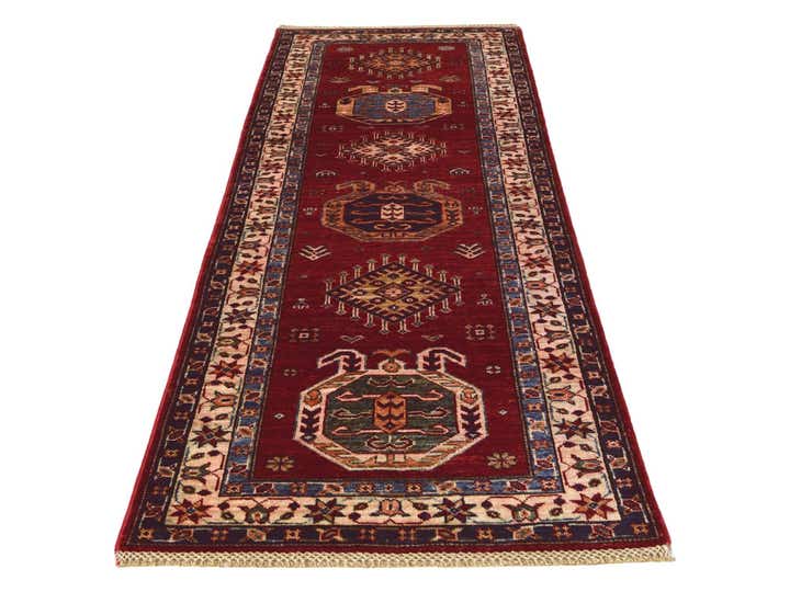 2' 6 x 6' 10 Hand Knotted Kazak Runner Rug