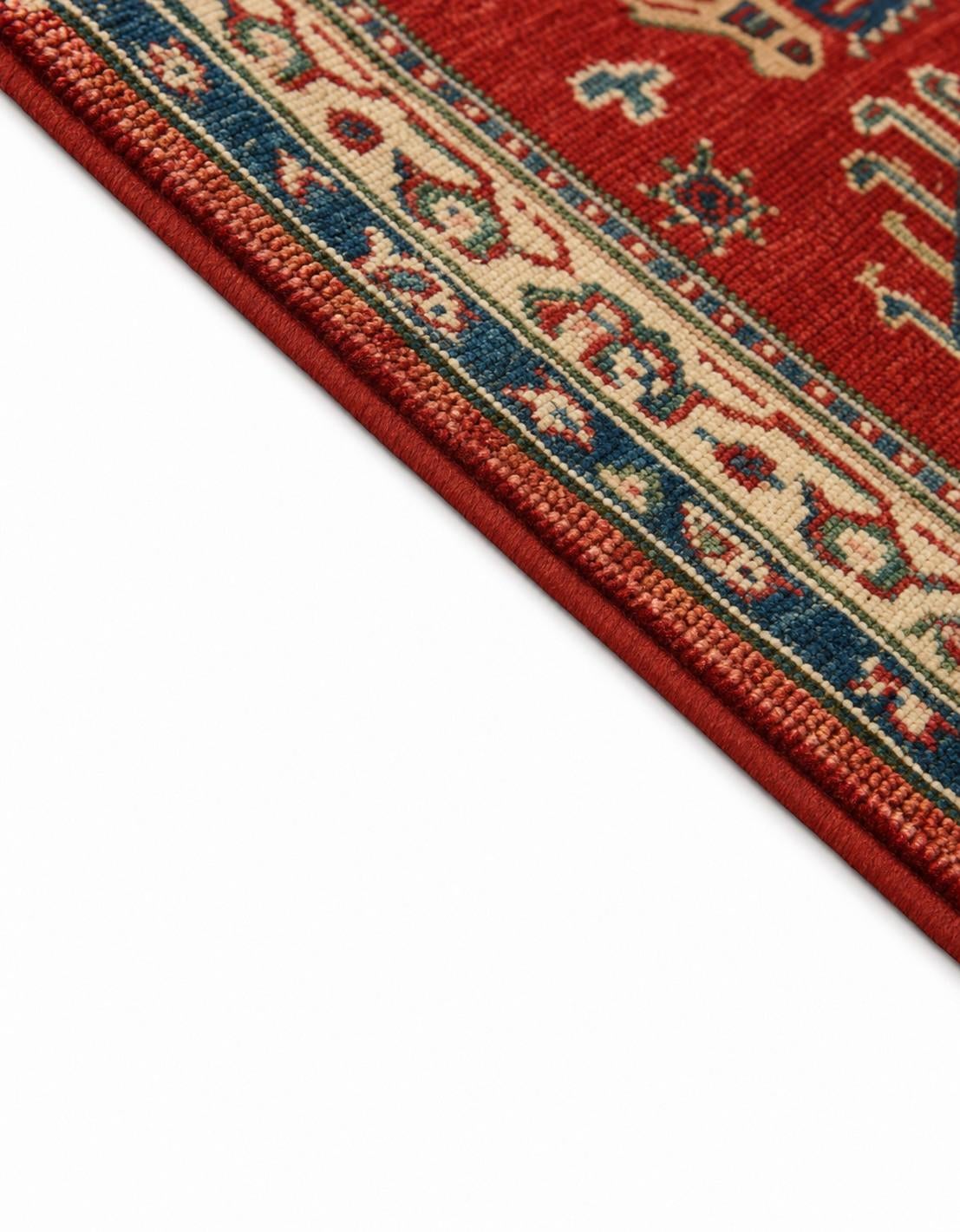 75cm x 210cm Hand Knotted Kazak Runner Rug