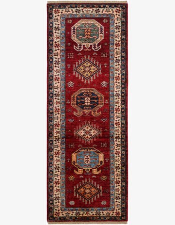 2' 6 x 6' 10 Hand Knotted Kazak Runner Rug