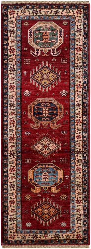 2' 6 x 6' 10 Hand Knotted Kazak Runner Rug