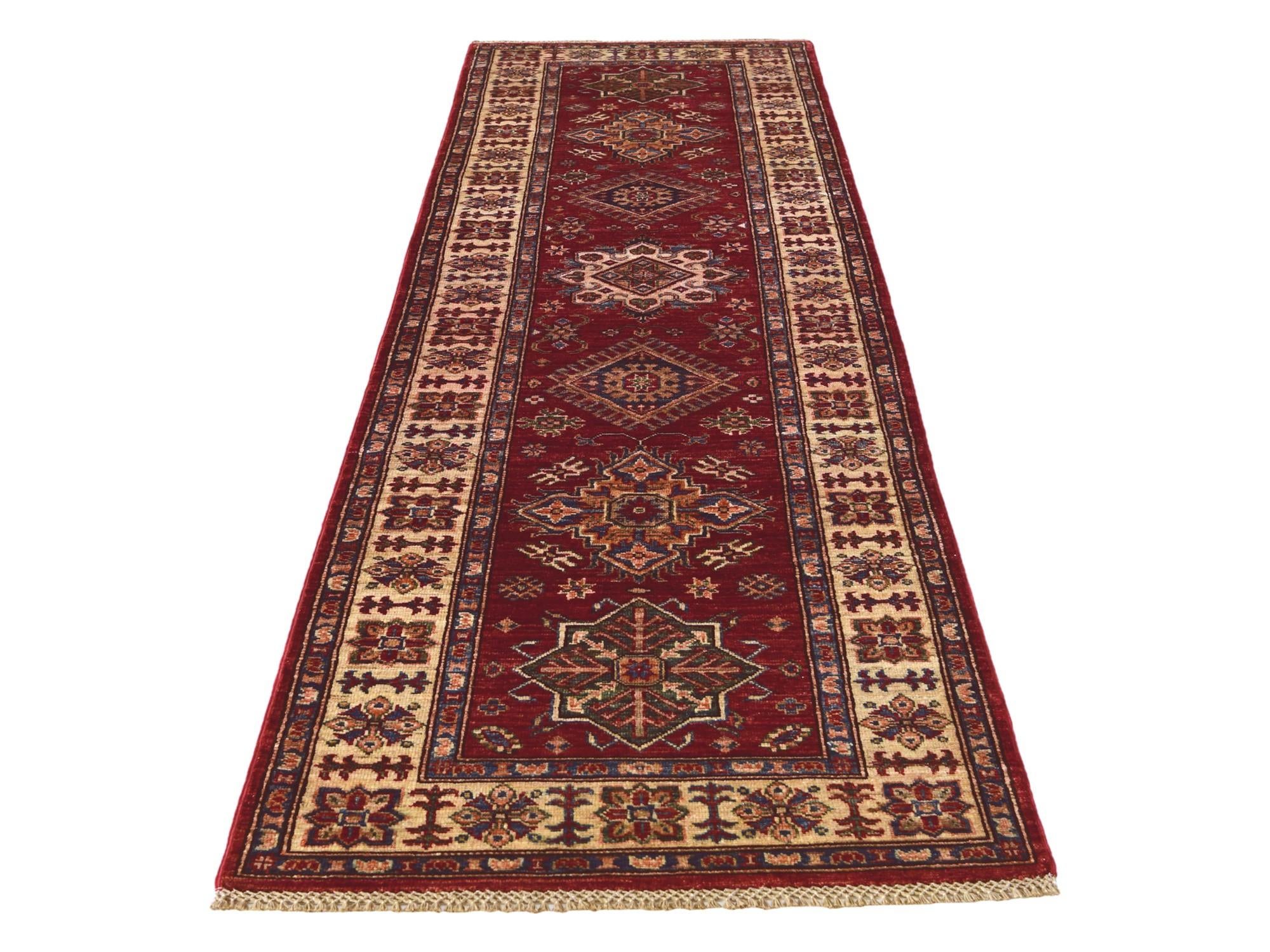 2' 7 x 8' 8 Hand Knotted Kazak Runner Rug