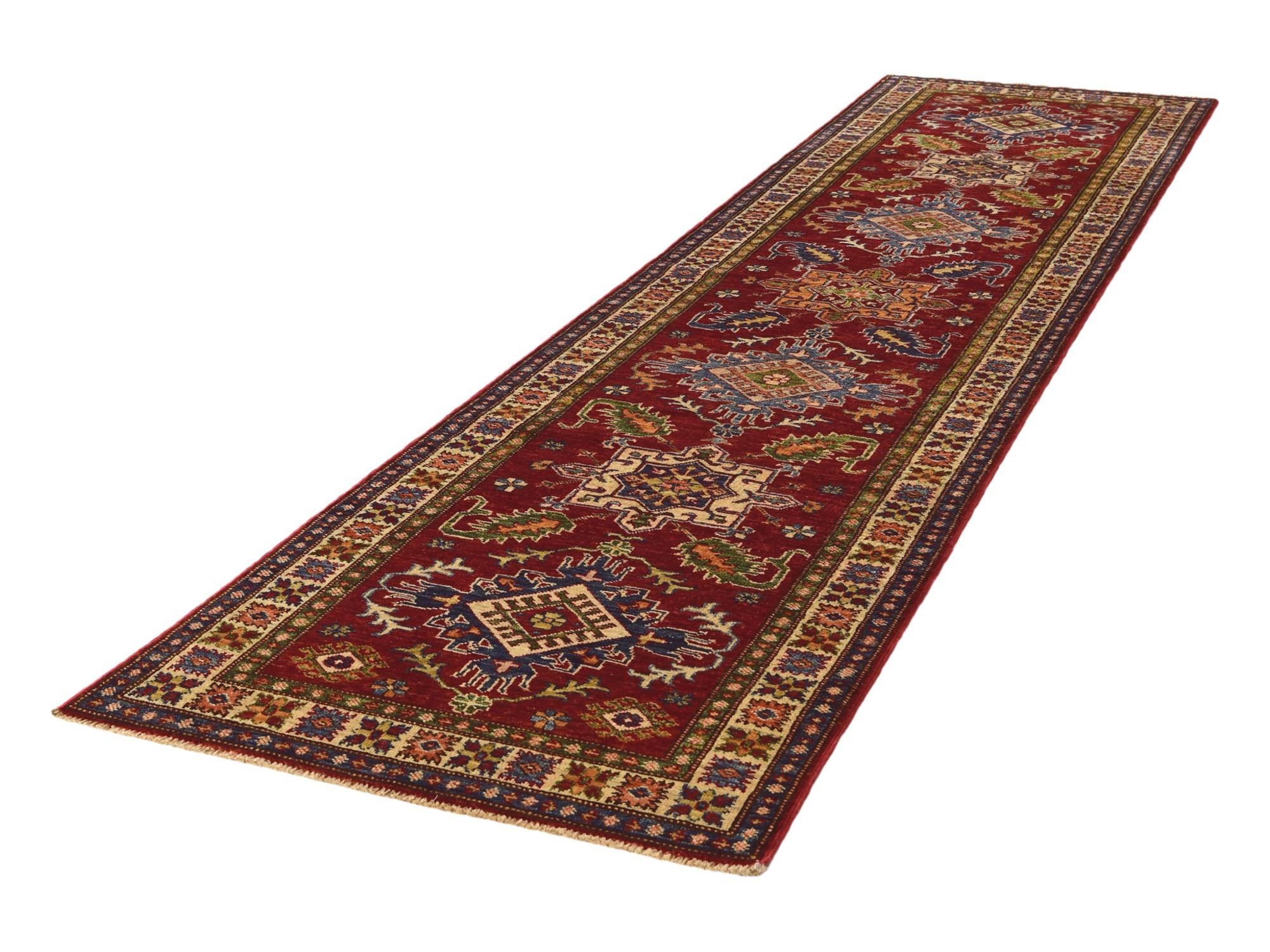 2' 6 x 10' Hand Knotted Kazak Runner Rug