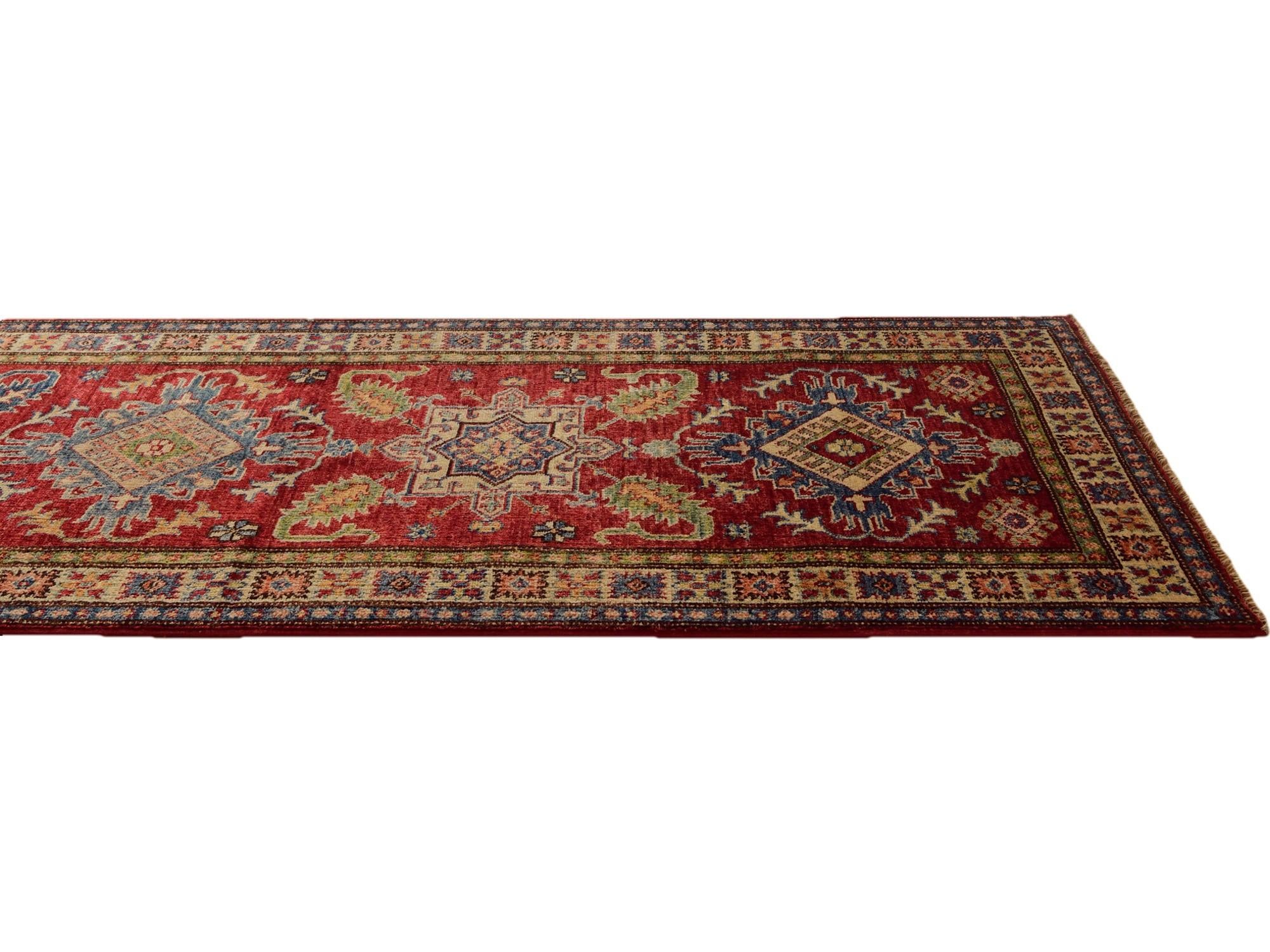 2' 6 x 10' Hand Knotted Kazak Runner Rug