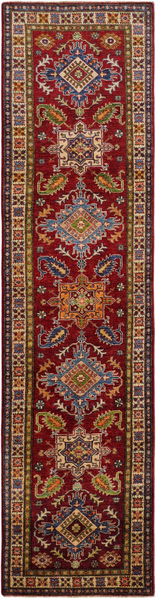 2' 6 x 10' Hand Knotted Kazak Runner Rug