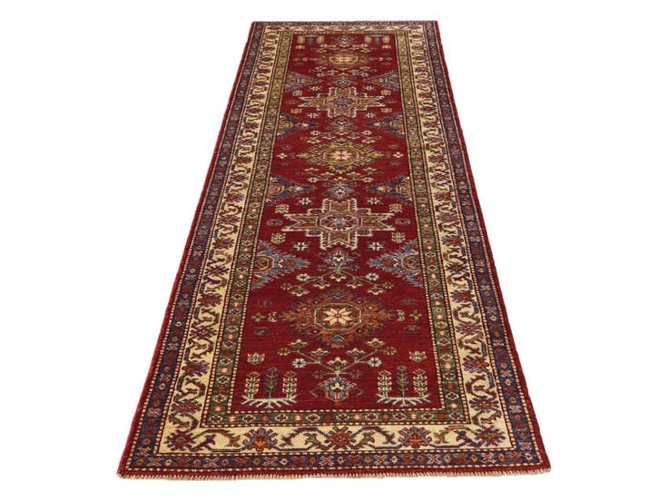 Detail image of 2' 4 x 8' 8 Hand Knotted Kazak Runner Rug