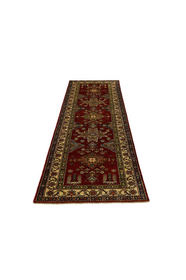 Detail image of 2' 4 x 8' 8 Hand Knotted Kazak Runner Rug