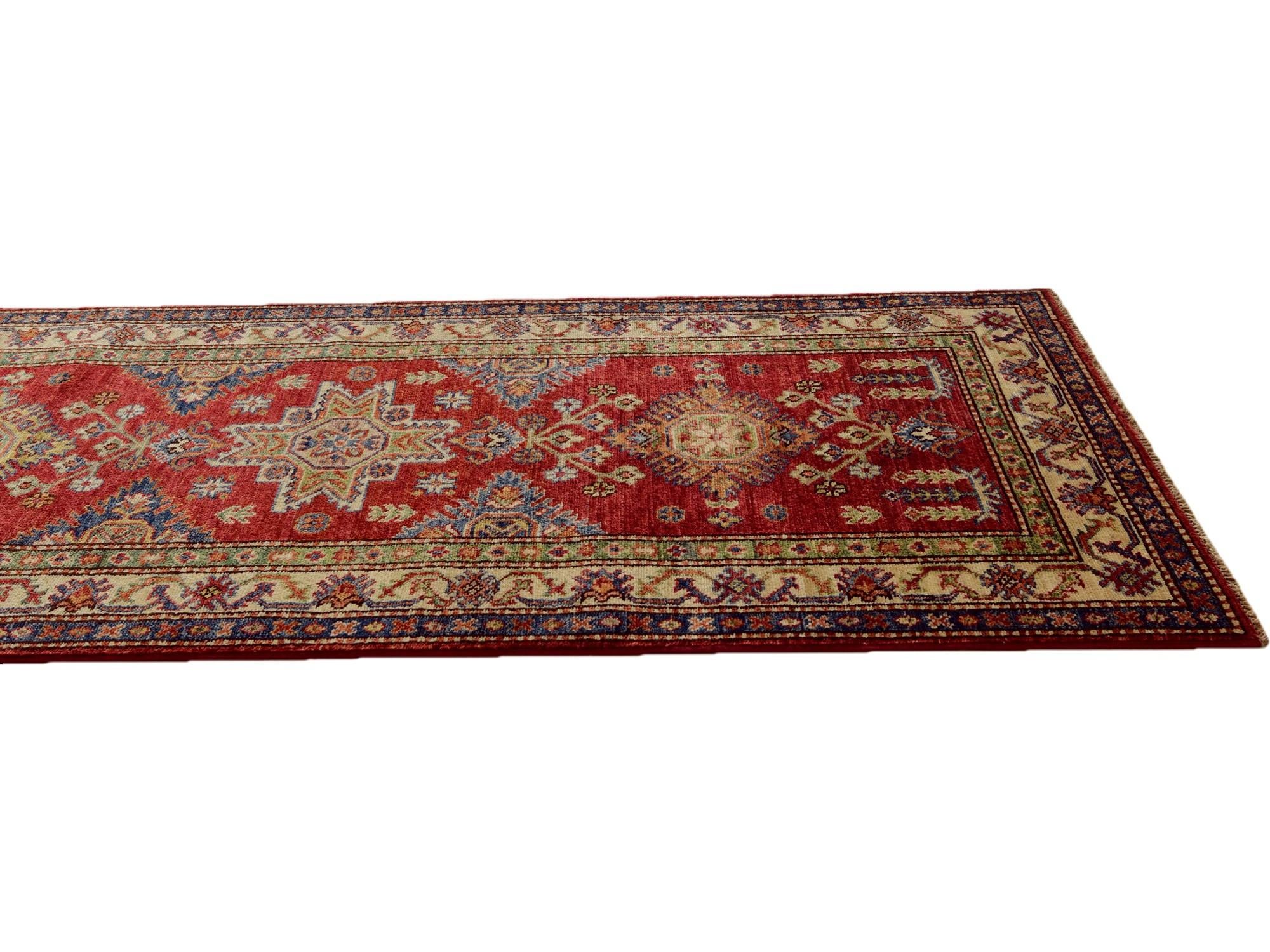2' 4 x 8' 8 Hand Knotted Kazak Runner Rug