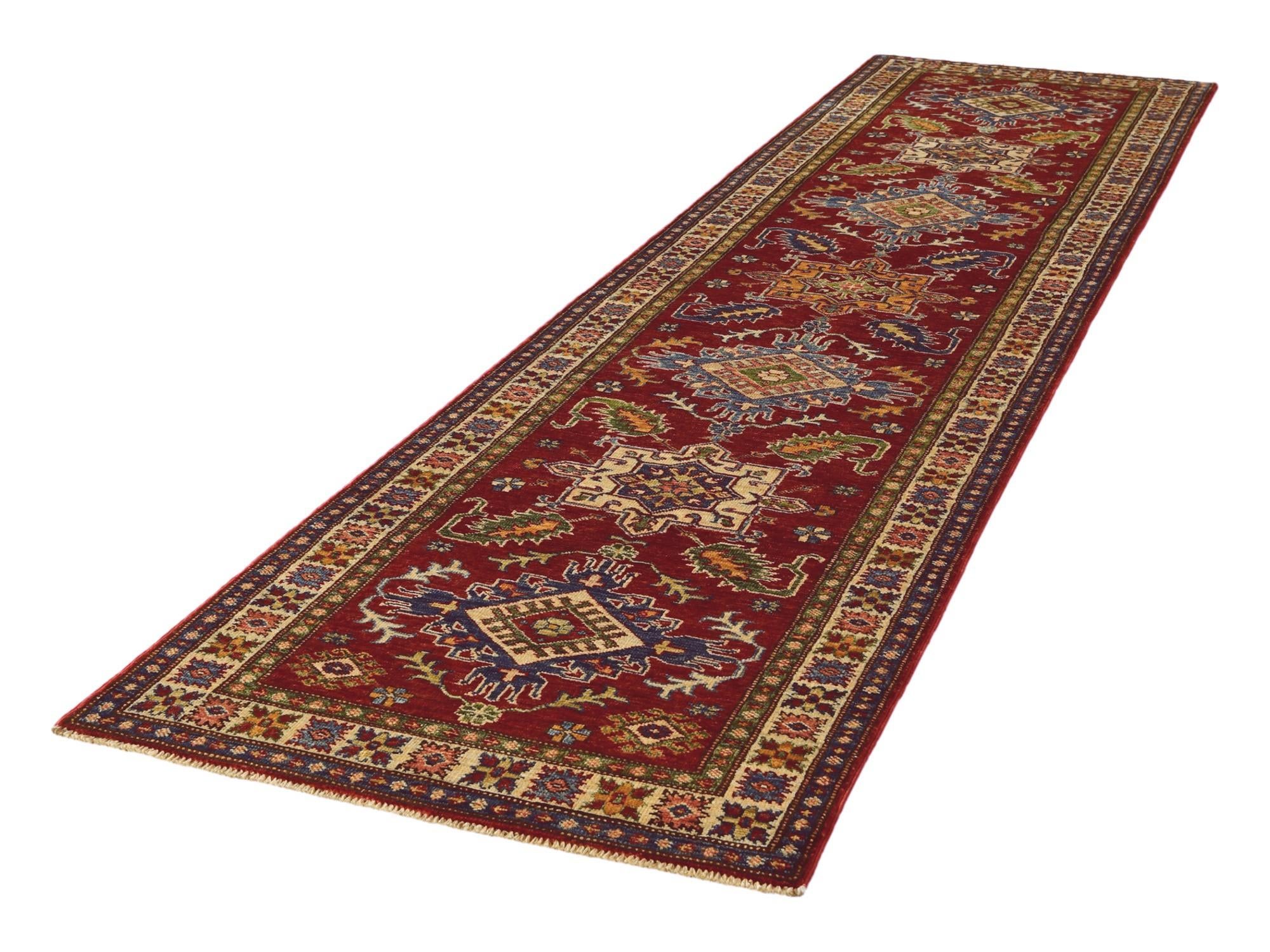 2' 6 x 10' Hand Knotted Kazak Runner Rug