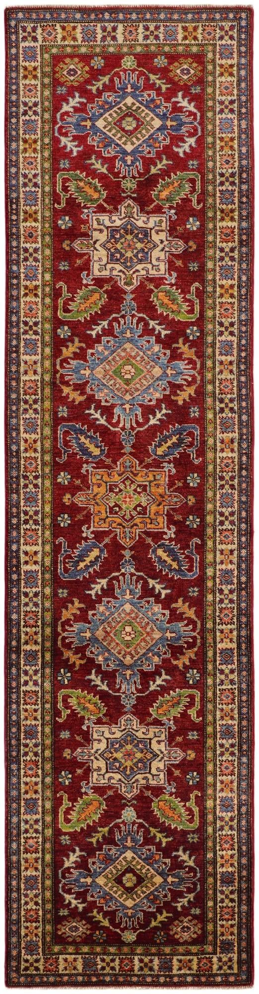 2' 6 x 10' Hand Knotted Kazak Runner Rug