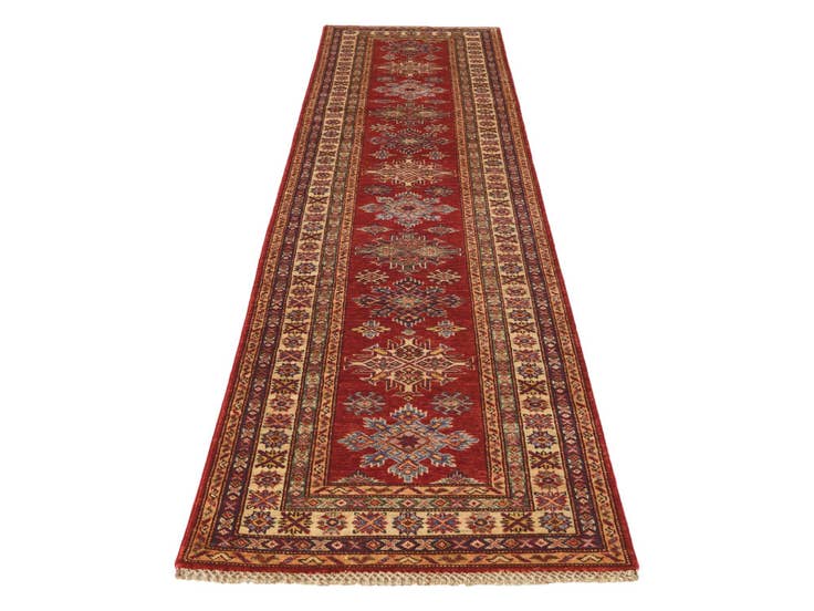 Detail image of 2' 6 x 9' 10 Hand Knotted Kazak Runner Rug