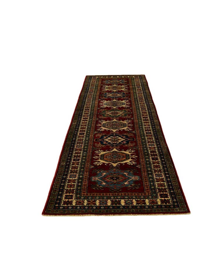 Detail image of 2' 8 x 9' 11 Hand Knotted Kazak Runner Rug