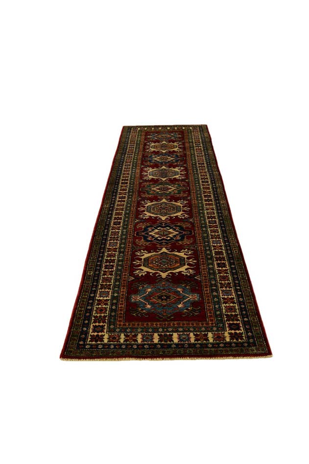 Detail image of 2' 8 x 9' 11 Hand Knotted Kazak Runner Rug