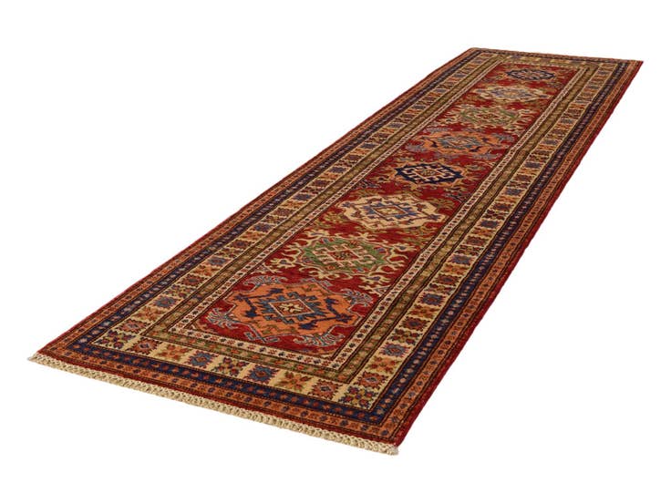 Detail image of 2' 7 x 9' 11 Hand Knotted Kazak Runner Rug
