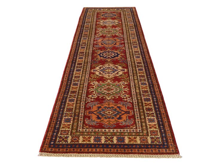 Detail image of 2' 7 x 9' 11 Hand Knotted Kazak Runner Rug