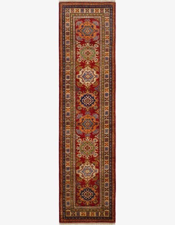 2' 7 x 9' 11 Hand Knotted Kazak Runner Rug