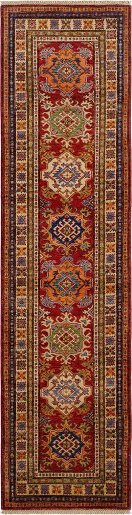 2' 7 x 9' 11 Hand Knotted Kazak Runner Rug