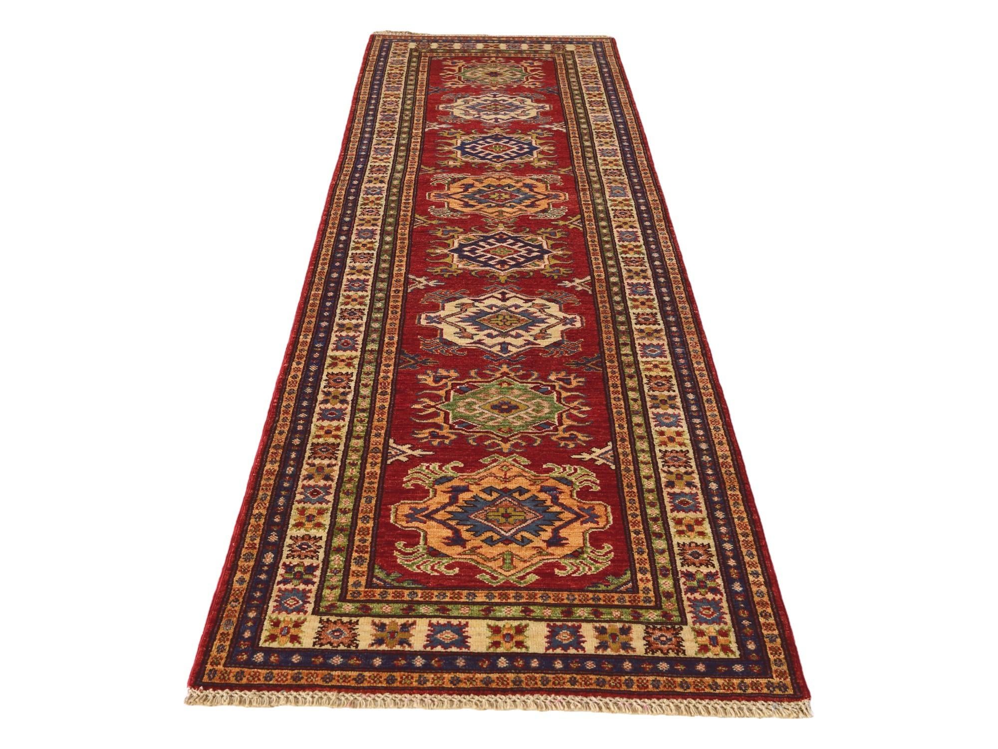 2' 8 x 9' 2 Hand Knotted Kazak Runner Rug