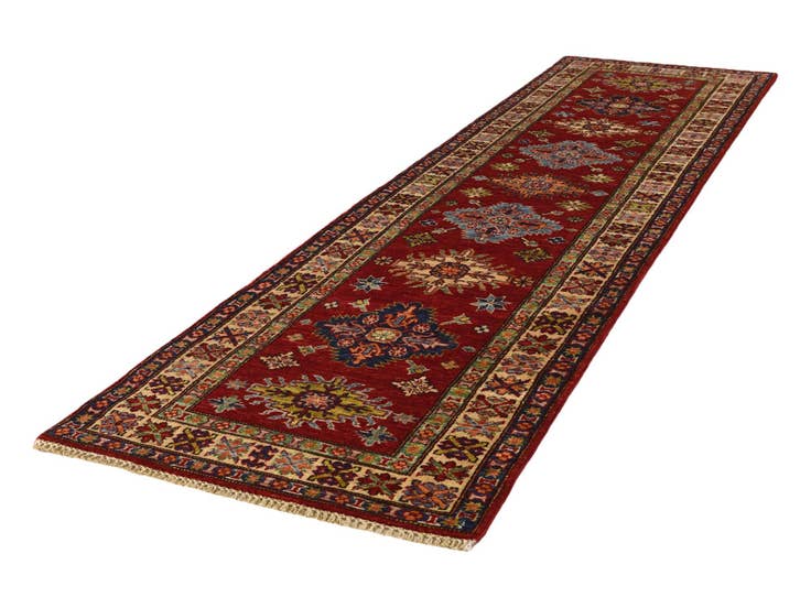 Detail image of 2' 7 x 9' 9 Hand Knotted Kazak Runner Rug