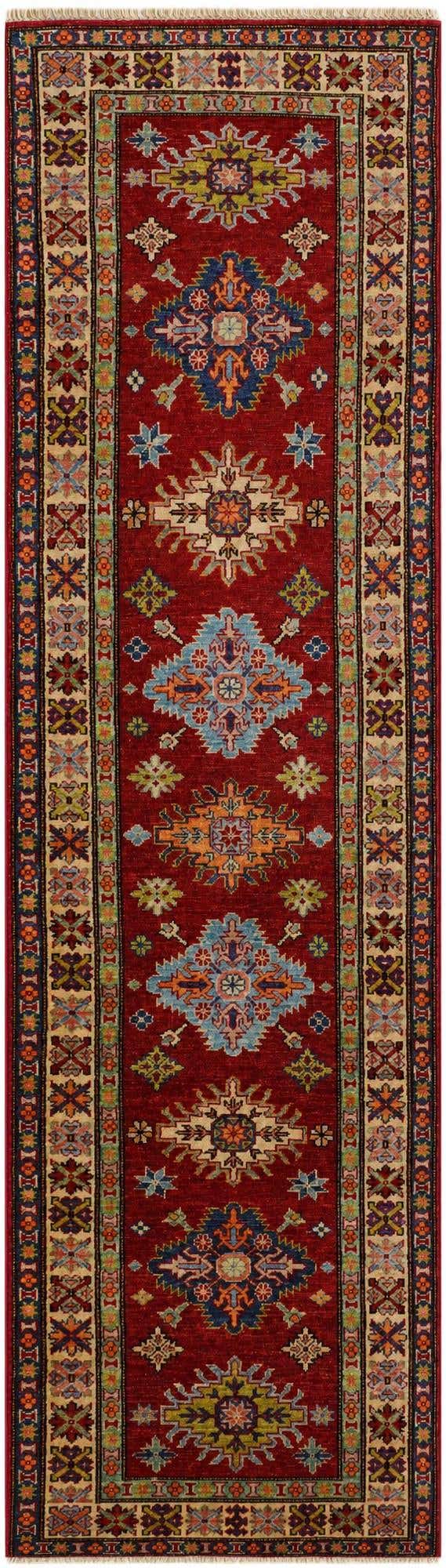 2' 7 x 9' 9 Hand Knotted Kazak Runner Rug