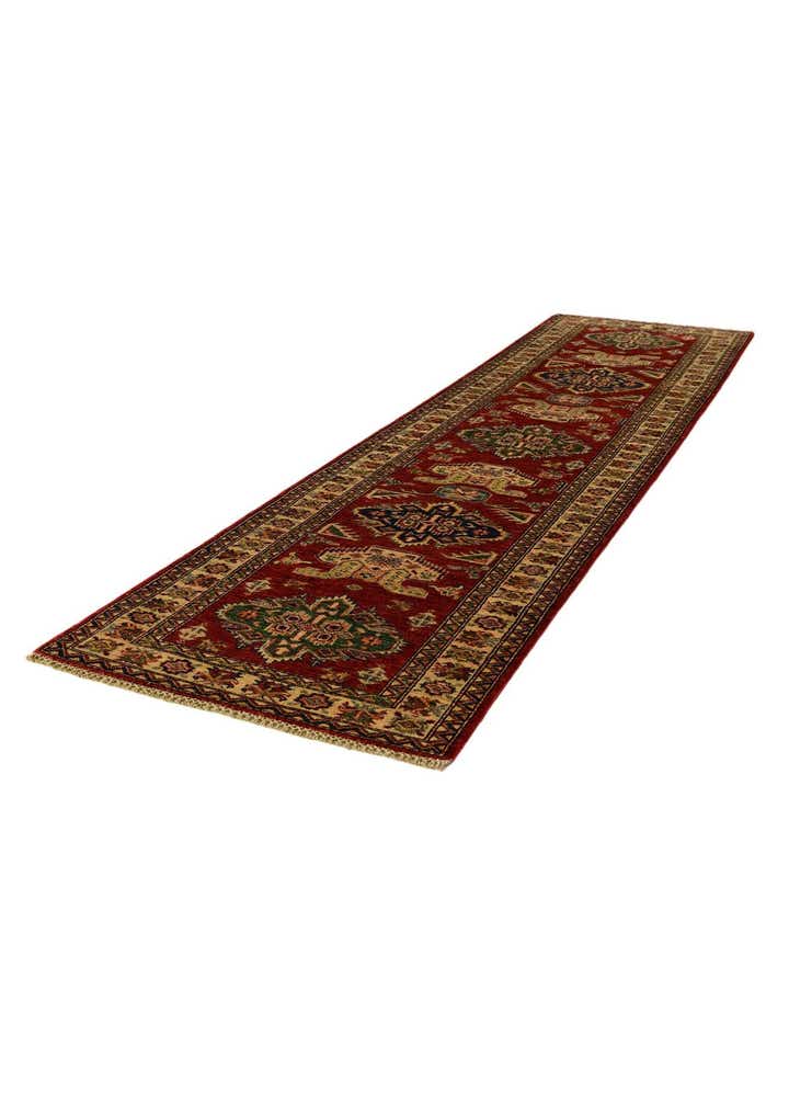 2' 7 x 10' Hand Knotted Kazak Runner Rug