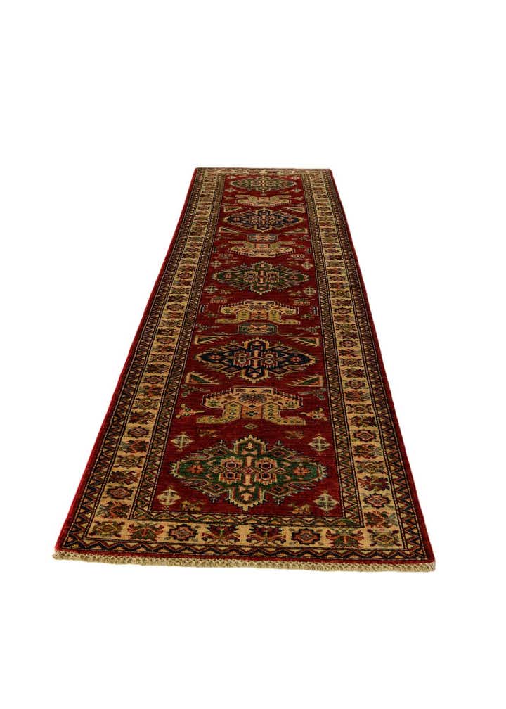 2' 7 x 10' Hand Knotted Kazak Runner Rug