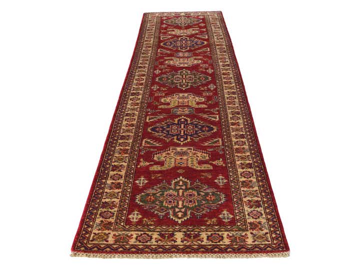 2' 7 x 10' Hand Knotted Kazak Runner Rug