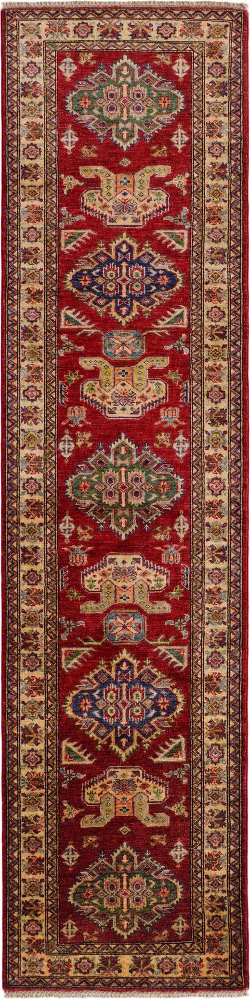 2' 7 x 10' Hand Knotted Kazak Runner Rug