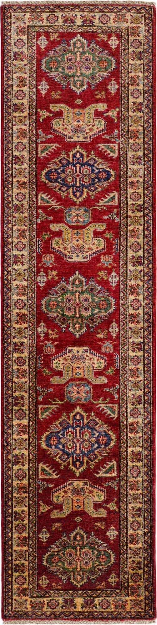 2' 7 x 10' Hand Knotted Kazak Runner Rug