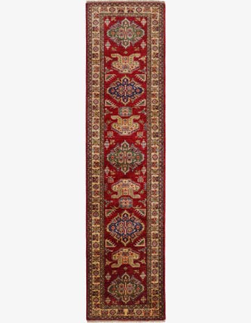 2' 7 x 10' Hand Knotted Kazak Runner Rug