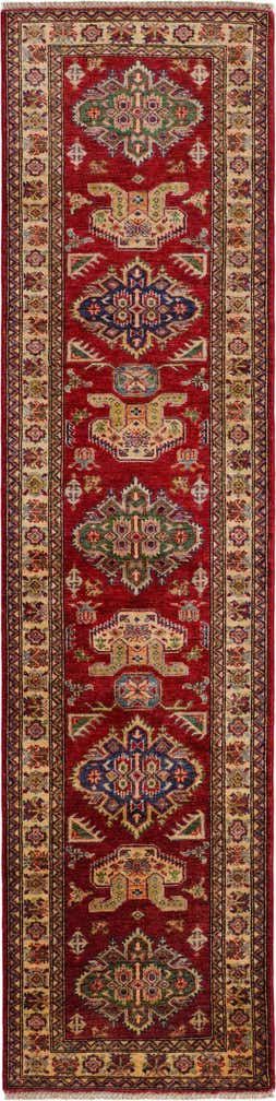 2' 7 x 10' Hand Knotted Kazak Runner Rug