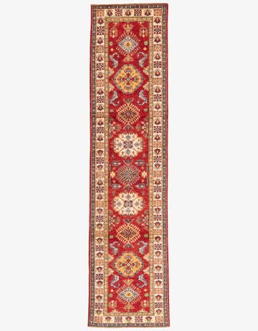 2' 8 x 10' Hand Knotted Kazak Runner Rug