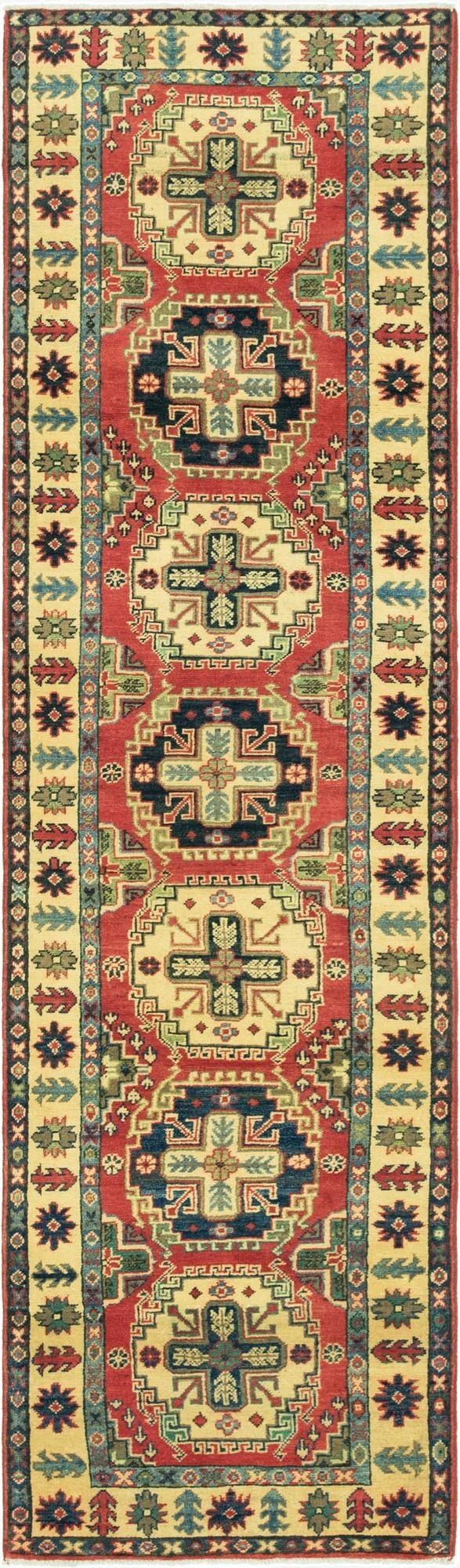 2' 7 x 9' 9  Hand Knotted Kazak Runner Rug