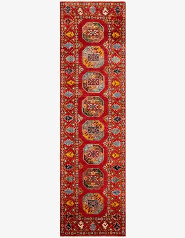 2' 8 x 9' 9 Hand Knotted Kazak Runner Rug