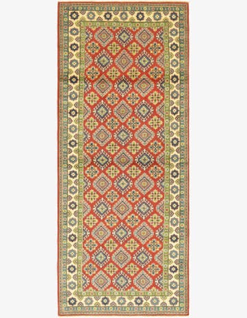 4' x 10' 4 Hand Knotted Kazak Runner Rug