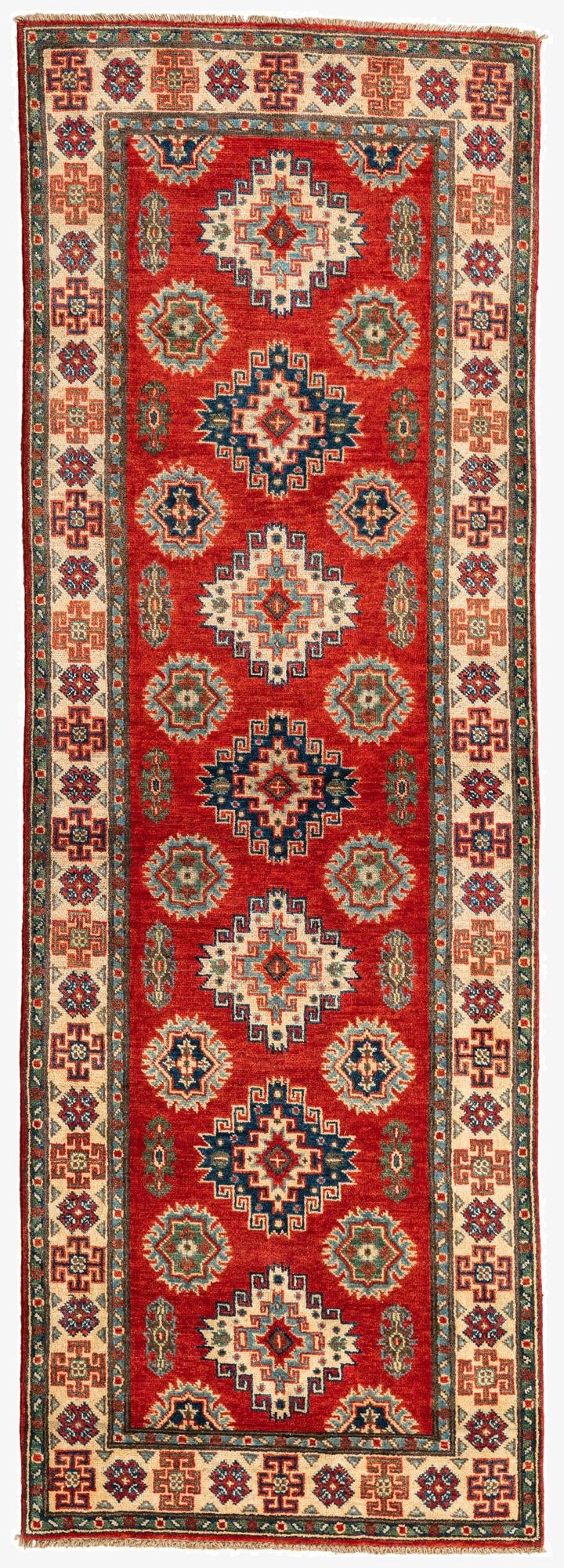 2' 9 x 8' 2  Hand Knotted Kazak Runner Rug
