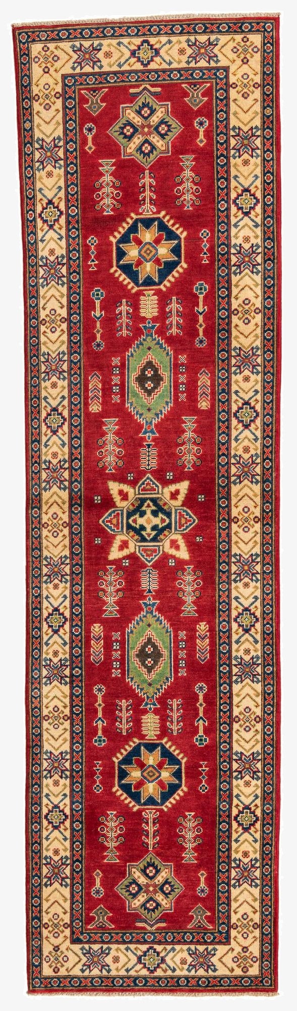 2' 7 x 9' 9  Hand Knotted Kazak Runner Rug