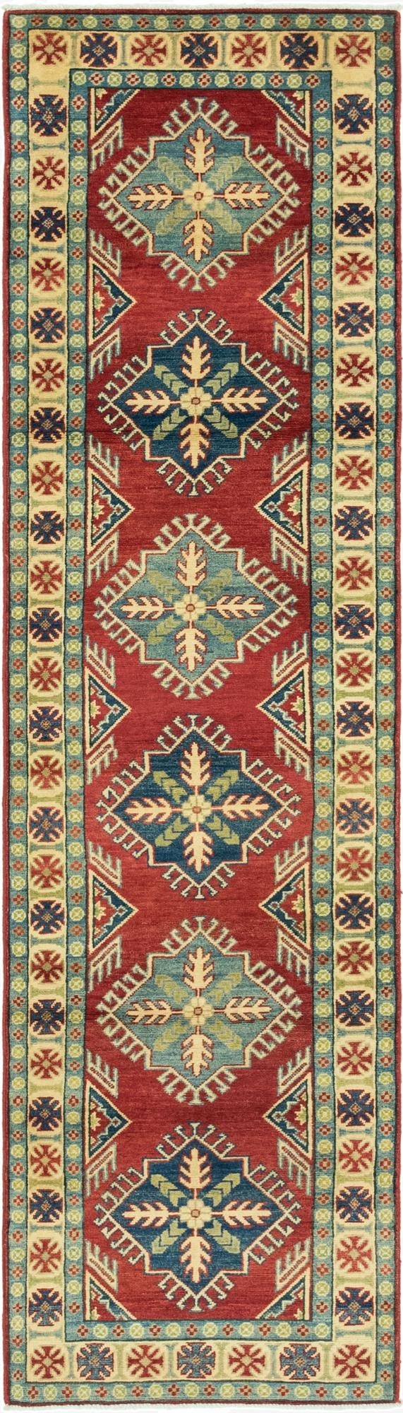 2' 8 x 10' 2  Hand Knotted Kazak Runner Rug
